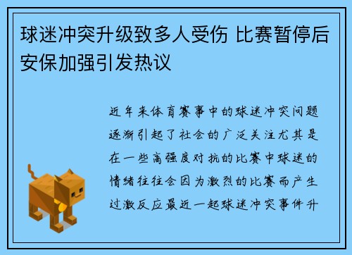 球迷冲突升级致多人受伤 比赛暂停后安保加强引发热议
